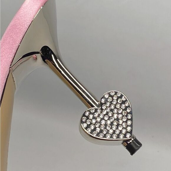MACH & MACH Crystal Heart Slingback Heel Sandals size 39 - Picture 10 of 14
